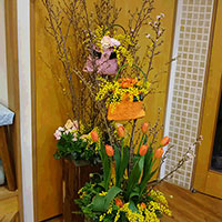 ののはな文京保育園　卒園式　テーマカラーは黄色、ピンク、オレンジ